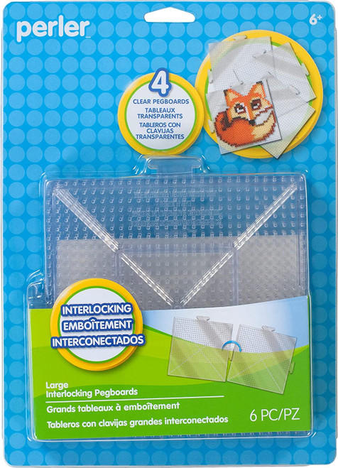 2 Pack Perler Pegboards 4/Pkg-Large Square Clear 80-22666 - 048533226665