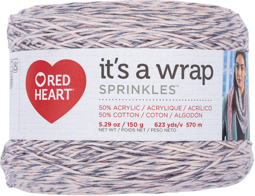 3 Pack Red Heart It's A Wrap Sprinkles Yarn-Peach Cobbler E886-9282 - 073650042096