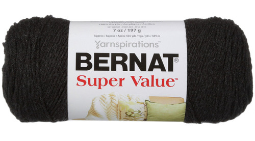3 Pack - Bernat Super Value Solid Yarn-Dark Grey - 164053-53042 - 057355363670