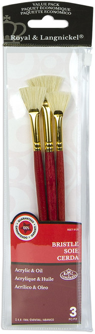 3 Pack Royal & Langnickel(R) Bristle Value Pack Brush Set-3/Pkg 9125 - 090672225757