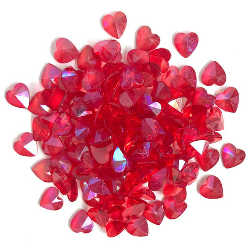 6 Pack Buttons Galore Sparkletz Embellishment Pack 10g-Red Hearts SPK-116