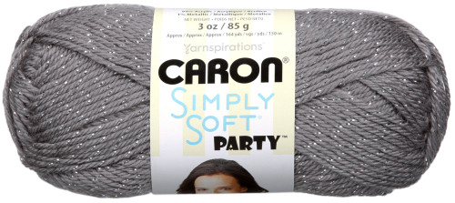 3 Pack - Caron Simply Soft Party Yarn-Platinum Sparkle - H97PAR-19 - 035613140195
