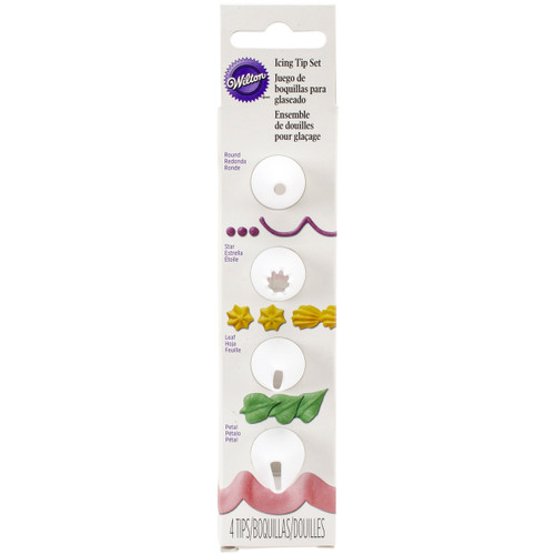 6 Pack Decorating Tip Set -Nested Round, Star, Leaf & Petal W418SET2-621 - 070896046215