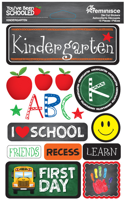 Reminisce You've Been Schooled 3D Dimensional Stickers-Kindergarten - YBS4-14 - 819442028349