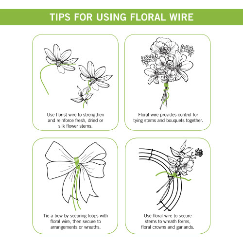 4 Pack - FloraCraft 24 Gauge Floral Wire 50'-Green - S9660 4 Pack - FloraCraft 24 Gauge Floral Wire 50'-Green - S9660