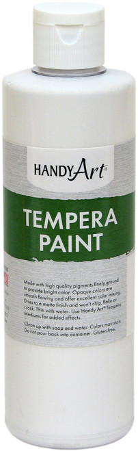6 Pack - Handy Art Tempera Paint 8oz-White - 206-005 - 075176104302