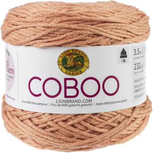 Lion Brand Coboo Yarn-Peach 835-184 - 023032056395