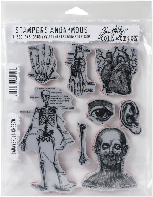 Tim Holtz Cling Stamps 7"X8.5"-Cadaverous - CMS-378 - 644216929726