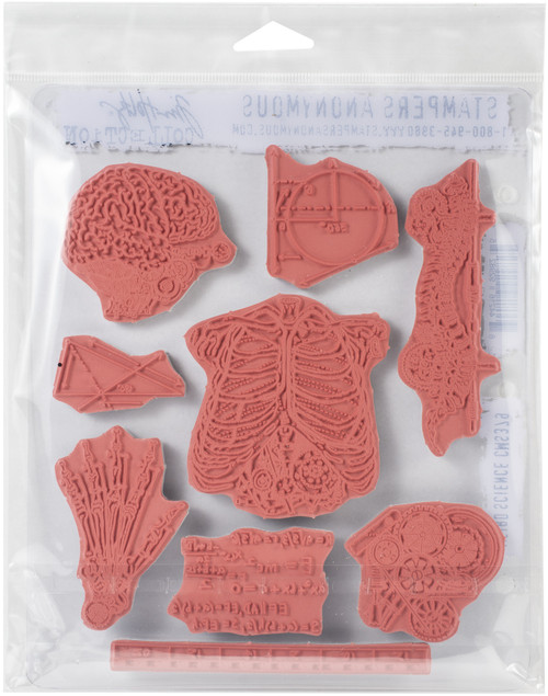 Tim Holtz Cling Stamps 7"X8.5"-Weird Science CMS-379