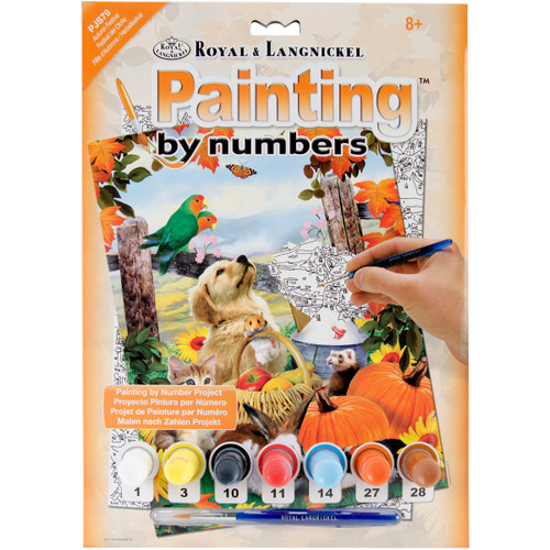 3 Pack Royal & Langnickel(R) Small Paint By Number Kit 8.75"X11.75"-Autumn Festival PJS-79 - 090672077264