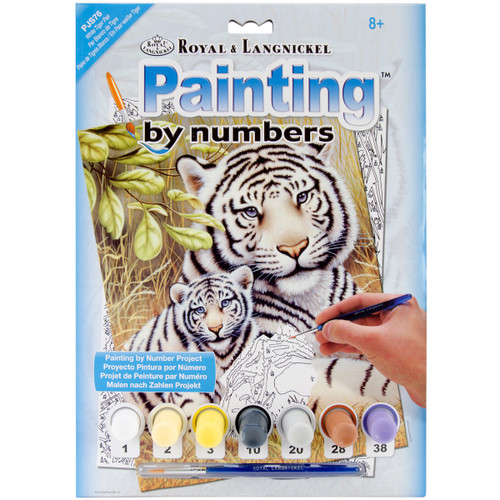 3 Pack - Royal & Langnickel(R) Small Paint By Number Kit 8.75"X11.75"-White Tiger Pair - PJS-76 - 090672077233 3 Pack - Royal & Langnickel(R) Small Paint By Number Kit 8.75"X11.75"-White Tiger Pair - PJS-76 - 090672077233