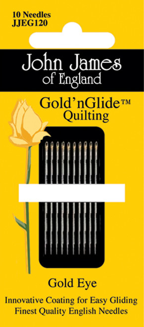 12 Pack John James Gold'n Glide Quilting Needles-Size 9 10/Pkg JJEG1209 - 783932202765