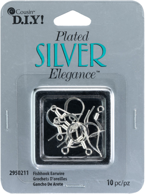 3 Pack - CousinDIY Plated Silver Elegance Metal Findings-Fishhooks 10/Pkg - 295SLVPL-0211 - 016321078963