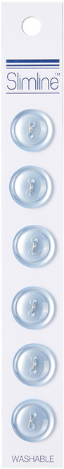 6 Pack Slimline Buttons Series 1-Light Blue 2-Hole 9/16" 6/Pkg SL1-55 - 052278324326