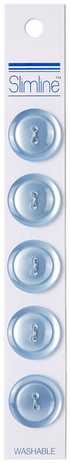 6 Pack Slimline Buttons Series 1-Light Blue 2-Hole 3/4" 5/Pkg SL1-56 - 052278324333