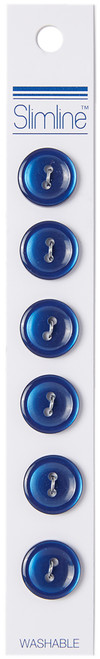 6 Pack Slimline Buttons Series 1-Navy 2-Hole 9/16" 6/Pkg SL1-61 - 052278324623