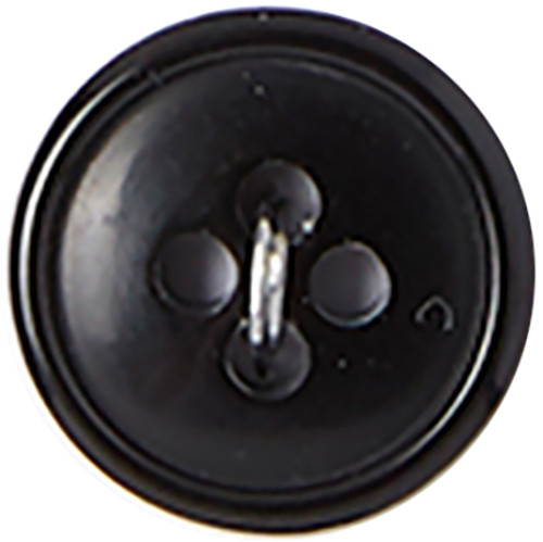 6 Pack Slimline Buttons Series 1-Black 2-Hole 9/16" 5/Pkg SL1-85