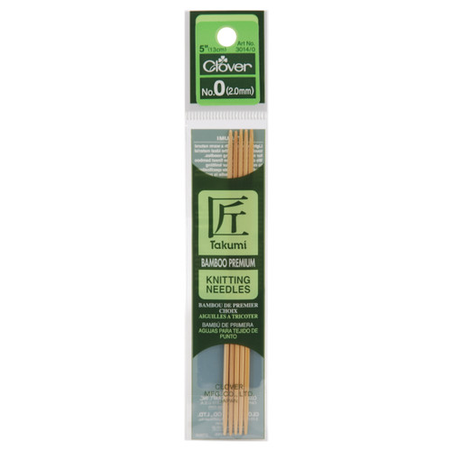 3 Pack Takumi Bamboo Double Point Knitting Needles 5" 5/Pkg-Size 0/2mm 3014-0 - 051221221200