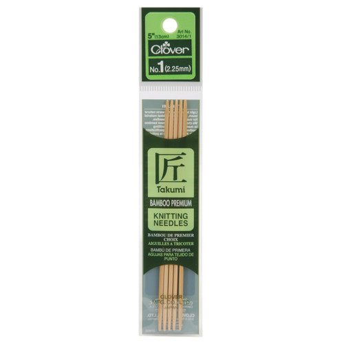3 Pack - Takumi Bamboo Double Point Knitting Needles 5" 5/Pkg-Size 1/2.25mm - 3014-1 - 051221221217 3 Pack - Takumi Bamboo Double Point Knitting Needles 5" 5/Pkg-Size 1/2.25mm - 3014-1 - 051221221217