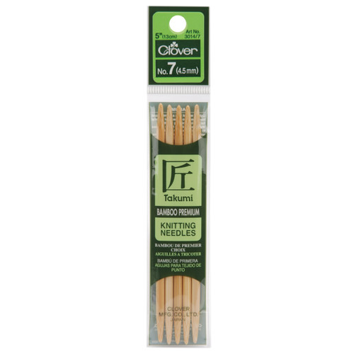 3 Pack - Takumi Bamboo Double Point Knitting Needles 5" 5/Pkg-Size 7/4.5mm - 3014-7 - 051221221279 3 Pack - Takumi Bamboo Double Point Knitting Needles 5" 5/Pkg-Size 7/4.5mm - 3014-7 - 051221221279