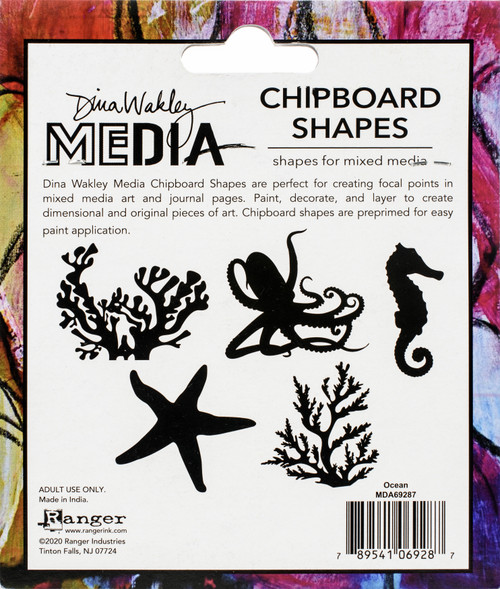 Dina Wakley Media Chipboard Shapes-Ocean MDA69287