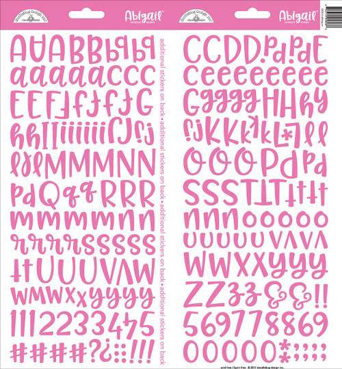 3 Pack Doodlebug Abigail Font Alpha Cardstock Stickers 6"X13" 2/Pkg-Bubblegum ABAS-5808 - 842715058088