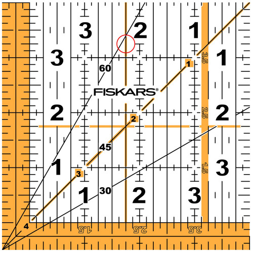 3 Pack Fiskars Square Acrylic Ruler-4-1/2"X4-1/2" 187290