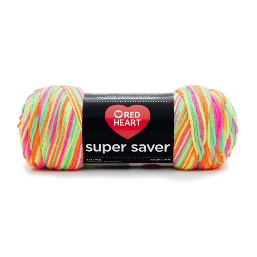 3 Pack - Red Heart Super Saver Yarn-Day Glow - E300B-3934 - 073650833458