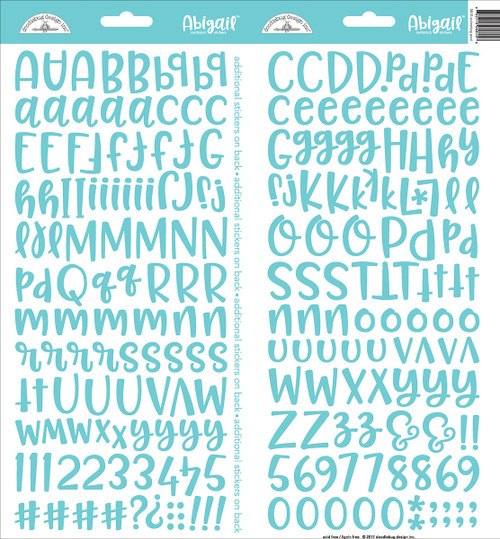 3 Pack - Doodlebug Abigail Font Alpha Cardstock Stickers 6"X13" 2/Pkg-Swimming Pool - ABAS-5815 - 842715058156