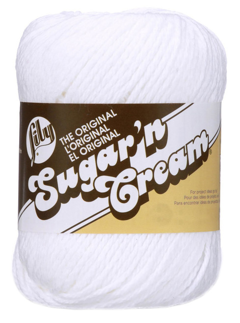 6 Pack - Lily Sugar'n Cream Yarn - Solids-White - 102001-1 - 057355082908