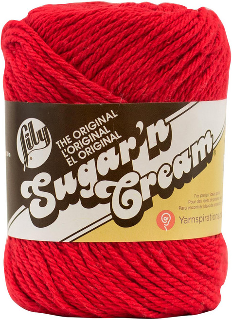 6 Pack Lily Sugar'n Cream Yarn Solids-Red 102001-95 - 057355083172