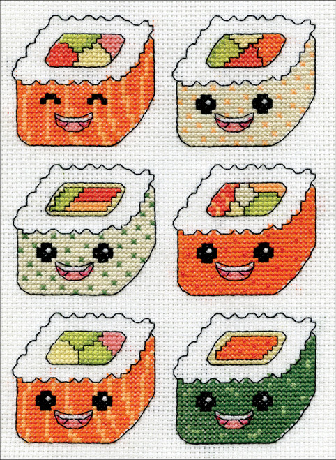 Design Works Counted Cross Stitch Kit 5"X7"-Sushi (14 Count) DW3213