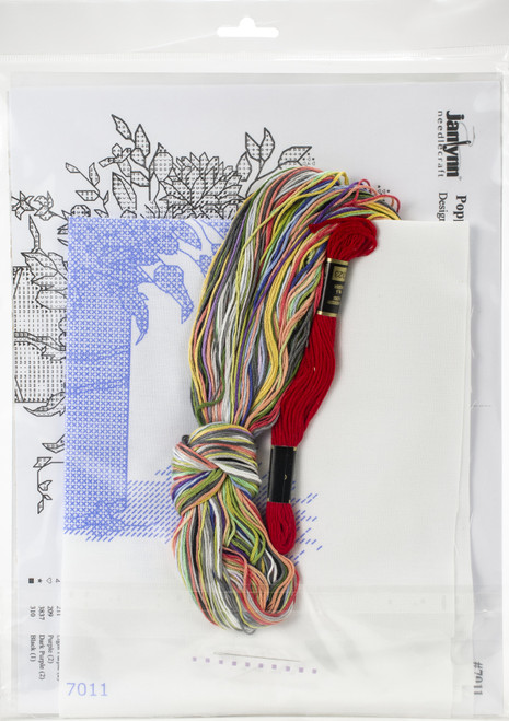 Janlynn Stamped Cross Stitch Kit 11"X14"-Poppies - JL7011 Janlynn Stamped Cross Stitch Kit 11"X14"-Poppies - JL7011