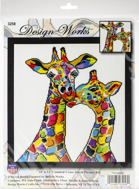 Design Works Counted Cross Stitch Kit 10"X12"-Giraffes (14 Count) - DW3258 - 021465032580