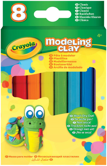 Crayola Modeling Clay 4oz 4/Pkg-White, Black, Orange & Brown 57-0400 -  GettyCrafts