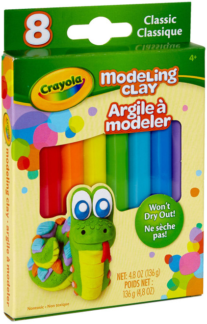 6 Pack Crayola Modeling Clay .6oz 8/Pkg-Basic 57-03-12