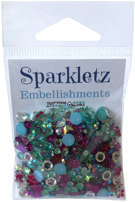 6 Pack Buttons Galore Sparkletz Embellishment Pack 10g-Aloha SPK-107 - 840934055574