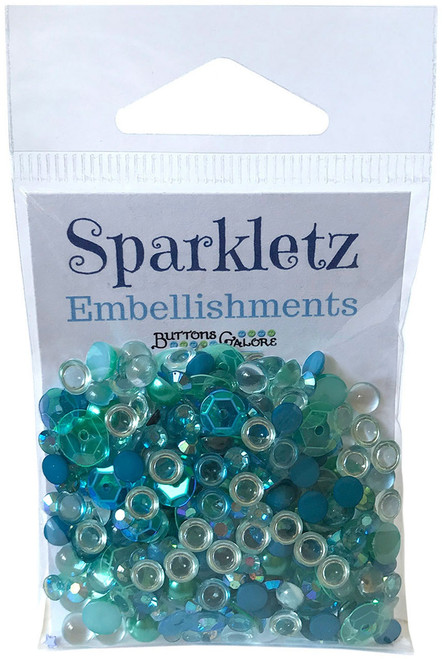 6 Pack Buttons Galore Sparkletz Embellishment Pack 10g-Sea Level SPK-110 - 840934055604