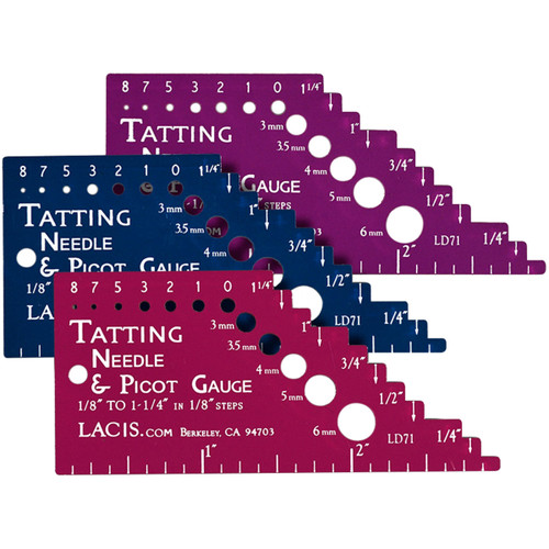 5 Pack Lacis Tatting Needle & Picot Gauge-Pink -LD71-PINK