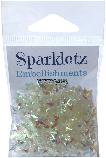 6 Pack Buttons Galore Sparkletz Embellishment Pack 10g-Crystal Stars SPK-118 - 840934055680