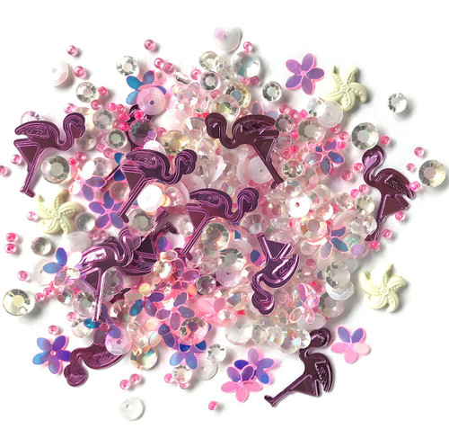 6 Pack Buttons Galore Sparkletz Embellishment Pack 10g-Pink Flamingo SPK-130