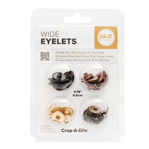 3 Pack We R Eyelets Wide 40/Pkg-Warm Metal WER-EW-41595 - 633356415954