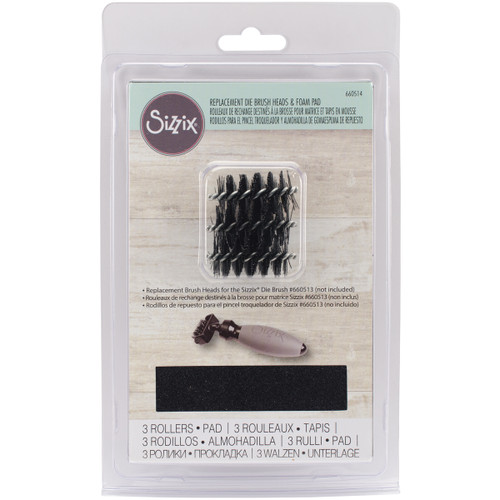 2 Pack - Sizzix Die Brush & Foam Pad Replacement-For 660513 Tool - 660514 - 841182097781