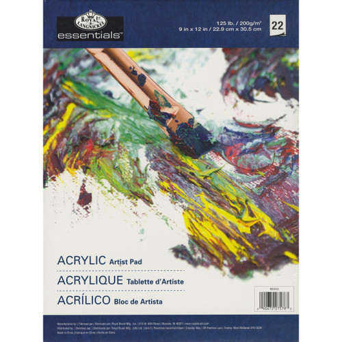 3 Pack Royal Langnickel essentials(TM) Acrylic Artist Paper Pad-9"X12", 22 Sheets RD353 - 090672275783