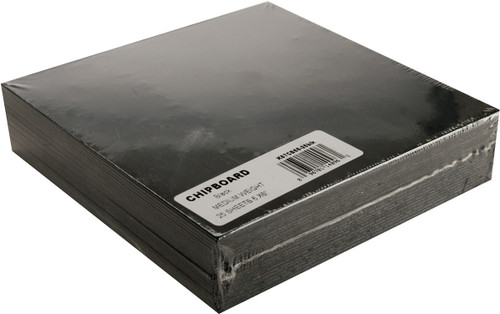 2 Pack Grafix Medium Weight Chipboard Sheets 6"X6" 25/Pkg-Black CB66-25B - 096701140961