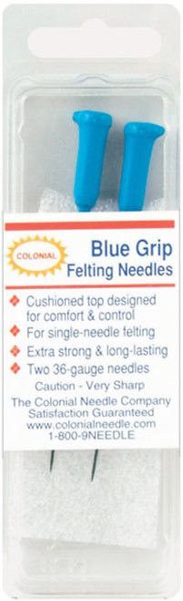 2 Pack - Colonial Blue Grip Felting Needles 2/Pkg-Size 36 - CNFN36BG - 091955012392