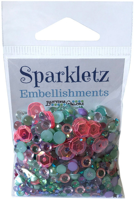 6 Pack Buttons Galore Sparkletz Embellishment Pack 10g-Mermaid SPK-104 - 840934055543