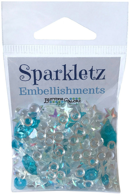 6 Pack Buttons Galore Sparkletz Embellishment Pack 10g-Salt Water SPK-105 - 840934055550