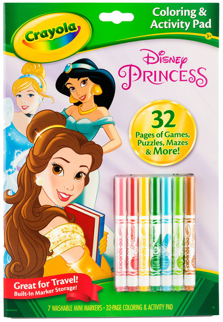3 Pack Crayola Coloring & Activity Pad W/Markers-Disney Princess 04-5807 - 071662358075