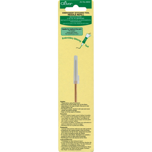2 Pack Clover Embroidery Stitching Tool Needle Refill-Medium/Fine 8802 - 051221557026